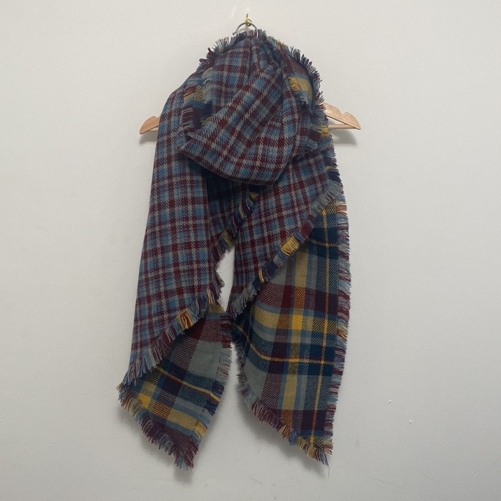 Anthropologie Plaid Blanket Scarf